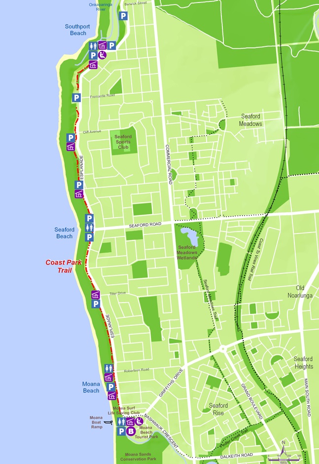 Coast Park Trail Port Noarlunga South to Moana