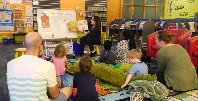 Children listening to a story at Storytime